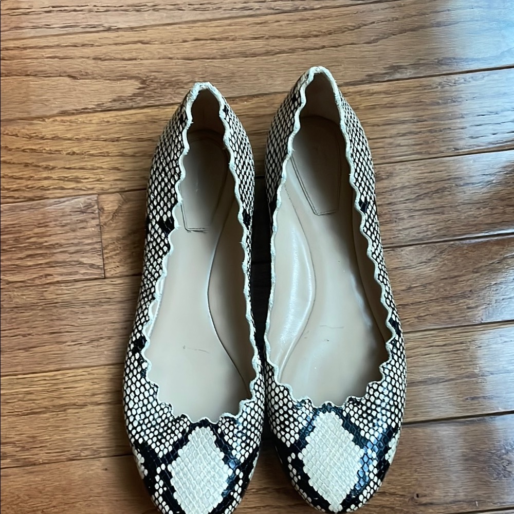 Chloe Snakeskin Ballet Flats